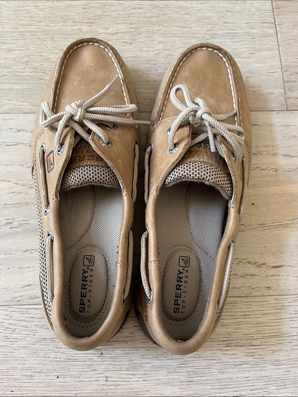 Sperry  Size 5.5 Tan Leather & Mesh Boat Shoes NEW no tags